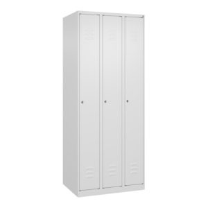 C+P Spind Classic PLUS, 3 Abteile, 1850x750x500mm, 9016/9016 Verschluss Zylinderschloss 3 Garderobenhaken
