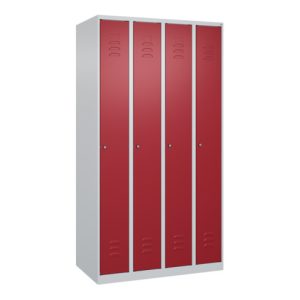 C+P Spind Classic PLUS, 4 Abteile, 1850x1000x500mm, 7035/3003 Verschluss Zylinderschloss 3 Garderobenhaken