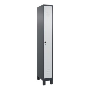 C+P Spind Classic PLUS, Füße, 1 Abteil, 1950x250x500mm, 7016/7035 Verschluss Sicherheits-Drehriegel 3 Garderobenhaken C+P Spind Classic PLUS, Füße, 1 Abteil, 1950x250x500mm, 7016/7035 Verschluss Sicherheits-Drehriegel 3 Garderobenhaken