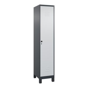 C+P Spind Classic PLUS, Füße, 1 Abteil, 1950x400x500mm, 7016/7035 Verschluss Sicherheits-Drehriegel 4 Garderobenhaken C+P Spind Classic PLUS, Füße, 1 Abteil, 1950x400x500mm, 7016/7035 Verschluss Sicherheits-Drehriegel 4 Garderobenhaken
