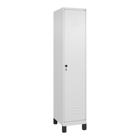 C+P Spind Classic PLUS, Füße, 1 Abteil, 1950x400x500mm, 9016/9016 Verschluss Sicherheits-Drehriegel 4 Garderobenhaken