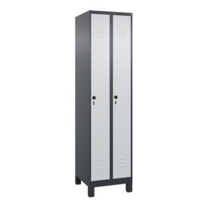 C+P Spind Classic PLUS, Füße, 2 Abteile, 1950x500x500mm, 7016/7035 Verschluss Sicherheits-Drehriegel 3 Garderobenhaken C+P Spind Classic PLUS, Füße, 2 Abteile, 1950x500x500mm, 7016/7035 Verschluss Sicherheits-Drehriegel 3 Garderobenhaken