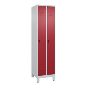 C+P Spind Classic PLUS, Füße, 2 Abteile, 1950x500x500mm, 7035/3003 Verschluss Sicherheits-Drehriegel 3 Garderobenhaken C+P Spind Classic PLUS, Füße, 2 Abteile, 1950x500x500mm, 7035/3003 Verschluss Sicherheits-Drehriegel 3 Garderobenhaken