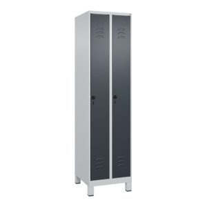 C+P Spind Classic PLUS, Füße, 2 Abteile, 1950x500x500mm, 7035/7016 Verschluss Sicherheits-Drehriegel 3 Garderobenhaken C+P Spind Classic PLUS, Füße, 2 Abteile, 1950x500x500mm, 7035/7016 Verschluss Sicherheits-Drehriegel 3 Garderobenhaken