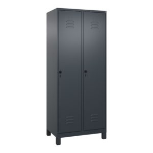 C+P Spind Classic PLUS, Füße, 2 Abteile, 1950x800x500mm, 7016/7016 Verschluss Sicherheits-Drehriegel 4 Garderobenhaken C+P Spind Classic PLUS, Füße, 2 Abteile, 1950x800x500mm, 7016/7016 Verschluss Sicherheits-Drehriegel 4 Garderobenhaken