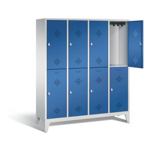 C+P Spind doppelstöckig Classic, H1850xB1590xT500mm, Front Enzianblau, Korpus Lichtgrau (8310-42)