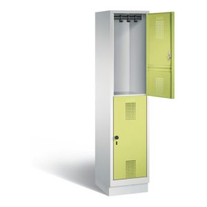 C+P Spind doppelstöckig Evolo, H1800xB420xT500mm, Front Viridingrün, Korpus Lichtgrau (48320-12)