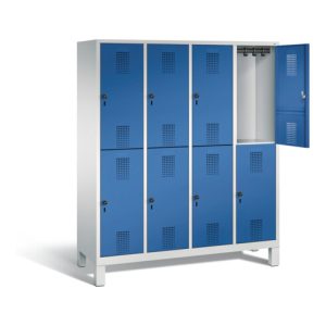 C+P Spind doppelstöckig Evolo, H1850xB1590xT500mm, Front Enzianblau, Korpus Lichtgrau (48310-42)