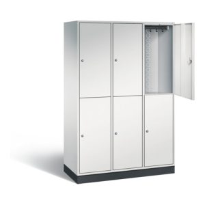 C+P Spind doppelstöckig XL Intro, H1950xB1220xT490mm, Front Lichtgrau, Korpus Lichtgrau (8270-302)