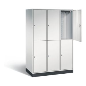 C+P Spind doppelstöckig XL Intro, H1950xB1220xT590mm, Front Lichtgrau, Korpus Lichtgrau (8270-303)