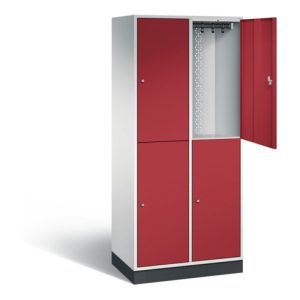 C+P Spind doppelstöckig XL Intro, H1950xB820xT490mm, Front Rubinrot, Korpus Lichtgrau (8270-202)