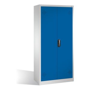 C+P Umweltschrank mit Drehtüren, 4 Polyethylen-Wannen, H1950xB930xT500mm Front Enzianblau Korpus Lichtgrau C+P Umweltschrank mit Drehtüren, 4 Polyethylen-Wannen, H1950xB930xT500mm Front Enzianblau Korpus Lichtgrau