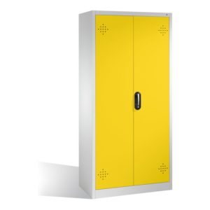 C+P Umweltschrank mit Drehtüren, 4 Polyethylen-Wannen, H1950xB930xT500mm Front Verkehrsgelb Korpus Lichtgrau C+P Umweltschrank mit Drehtüren, 4 Polyethylen-Wannen, H1950xB930xT500mm Front Verkehrsgelb Korpus Lichtgrau
