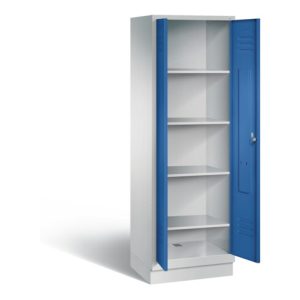 C+P Wäsche-Spind Classic, H1800xB610xT500mm, Front Enzianblau, Korpus Lichtgrau (8222-20B)