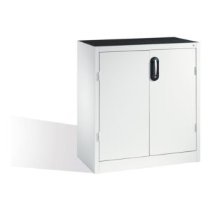 C+P Werkzeug-Beistellschrank mit Drehtüren, 2 Böden und 3 Schübe, H1000xB930xT500mm Front Lichtgrau Korpus Lichtgrau