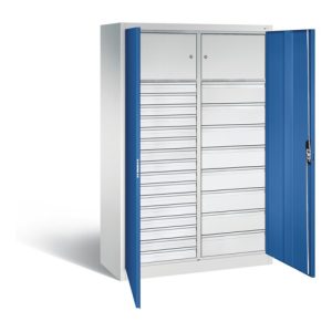 C+P Werkzeugschrank Acurado, H1950xB1200xT500mm, Front Enzianblau, Korpus Lichtgrau (8931-302)