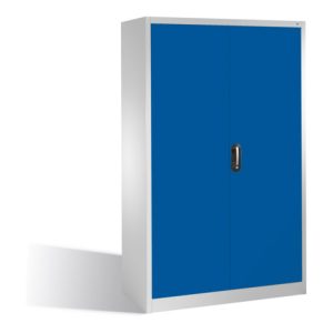 C+P Werkzeugschrank mit Drehtüren, innen 4 Böden, H1950xB1200xT500mm Front Enzianblau Korpus Lichtgrau