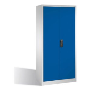 C+P Werkzeugschrank mit Drehtüren, innen 4 Böden, H1950xB930xT400mm Front Enzianblau Korpus Lichtgrau