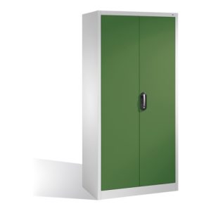 C+P Werkzeugschrank mit Drehtüren, innen 4 Böden, H1950xB930xT500mm Front Resedagrün Korpus Lichtgrau