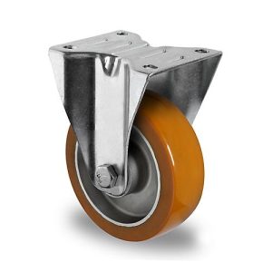 CASCOO Bockrolle AAU5, mit Rad-ø 125 mm x B 40 mm, Aluminium-Felge, Polyurethan-Lauffläche, braun, Doppelkugellager, bis 300 kg CASCOO Bockrolle AAU5, mit Rad-ø 125 mm x B 40 mm, Aluminium-Felge, Polyurethan-Lauffläche, braun, Doppelkugellager, bis 300 kg