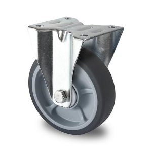 CASCOO Bockrolle P2G2, mit Rad-ø 125 mm x B 35 mm, Polypropylen-Felge, Elastomer-Lauffläche, grau, Kugellager, bis 165 kg CASCOO Bockrolle P2G2, mit Rad-ø 125 mm x B 35 mm, Polypropylen-Felge, Elastomer-Lauffläche, grau, Kugellager, bis 165 kg