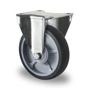 CASCOO Bockrolle P2G2, mit Rad-ø 160 mm x B 40 mm, Polypropylen-Felge, Elastomer-Lauffläche, grau, Kugellager, bis 200 kg CASCOO Bockrolle P2G2, mit Rad-ø 160 mm x B 40 mm, Polypropylen-Felge, Elastomer-Lauffläche, grau, Kugellager, bis 200 kg