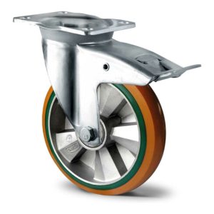 CASCOO Lenkrolle mit Totalfeststeller ø 160 mm Serie BAY5 Doppelkugellager K-Serie