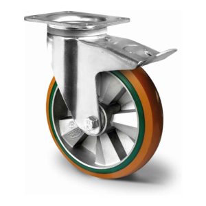 CASCOO Lenkrolle mit Totalfeststeller ø 200 mm Serie BAY5 Doppelkugellager E-Serie