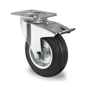 CASCOO Lenkrolle SWS4, mit Totalfeststeller, Rad-ø 200 mm x B 50 mm, Vollgummi-Lauffläche, schwarz, Rollenlager, bis 205 kg CASCOO Lenkrolle SWS4, mit Totalfeststeller, Rad-ø 200 mm x B 50 mm, Vollgummi-Lauffläche, schwarz, Rollenlager, bis 205 kg