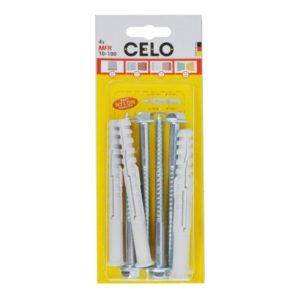 Celo Multifunktionsrahmendübel MFR SB 10-100 SSKS, Senkbund, Sechskantschr. mit angepr. Scheibe, galv. verz., Blister