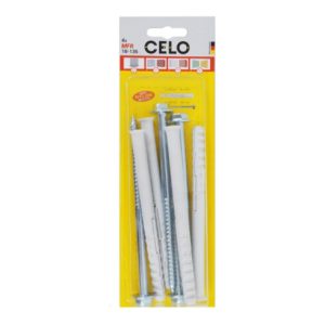 Celo Multifunktionsrahmendübel MFR SB 10-135 SSKS, Senkbund, Sechskantschr. mit angepr. Scheibe, galv. verz., Blister