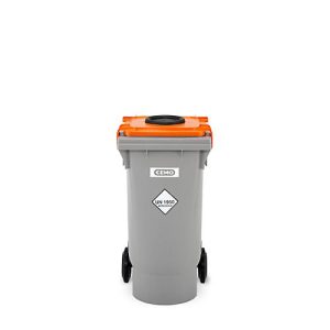 CEMO Sicherheitsbehälter für Spraydosen, Volumen 120 l, UN-Zulassung, 2 Entlüftungsöffnungen, mobil, mit Deckel & Gefahrgutaufkleber, Kunststoff CEMO Sicherheitsbehälter für Spraydosen, Volumen 120 l, UN-Zulassung, 2 Entlüftungsöffnungen, mobil, mit Deckel & Gefahrgutaufkleber, Kunststoff
