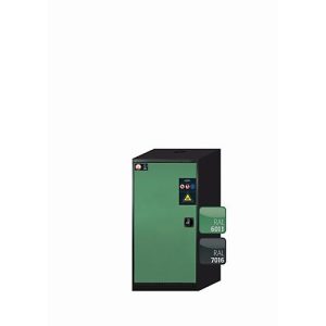 Chemikalienschrank asecos CS-CLASSIC, Flügeltür, Anschlag links, Front Resedagrün, B 545 x T 520 x H 1105 mm