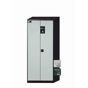 Chemikalienschrank asecos CS-CLASSIC, Flügeltüren, Front Lichtgrau, B 810 x T 520 x H 1950 mm