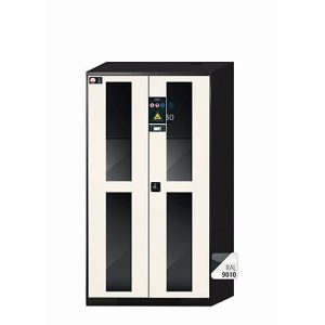 Chemikalienschrank asecos CS-CLASSIC-GF, Flügeltüren mit Glasausschnitt, Front Reinweiß, B 1055 x T 520 x H 1950 mm