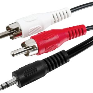 Klinke 3.5 mm stereo Stecker – 2 x Cinchstecker. 1m
