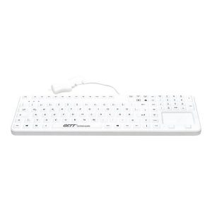 CleanType Prime Touch+ TKG-109-GCQ-PR-TOUCH-KGEH-WHITE-IP68-MAG-BACKL-USB-CH – Tastatur – mit Touchpad – waschbar – hintergrundbeleuchtet – USB