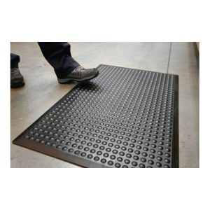 COBA Arbeitsplatzbodenbelag Fertigmatte L900xB600xS14mm schwarz Nitrilgummi