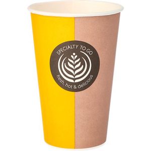 Coffee to go Becher, für 0,3 l, Ø 80 x H 116 mm, bedruckte Pappe, beige-schwarz, 50 Stück Coffee to go Becher, für 0,3 l, Ø 80 x H 116 mm, bedruckte Pappe, beige-schwarz, 50 Stück
