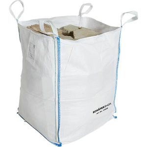 Containersack Schäfer Shop Genius Big Bag, oben offen, bis 1,5 t, 4 Hebeschlaufen, 1 Stück, B 900 x T 900 x H 1200 mm, weiß