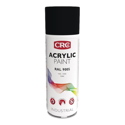 CRC Farb-Schutzlack-Spray ACRYL RAL tiefschwarz ma 9005 400 ml Spraydose