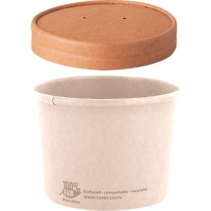 Deckel Papstar pure, für Suppenbecher, Ø 98 mm, 25 Stk., kompostierbar, Frischfaser-Karton, braun
