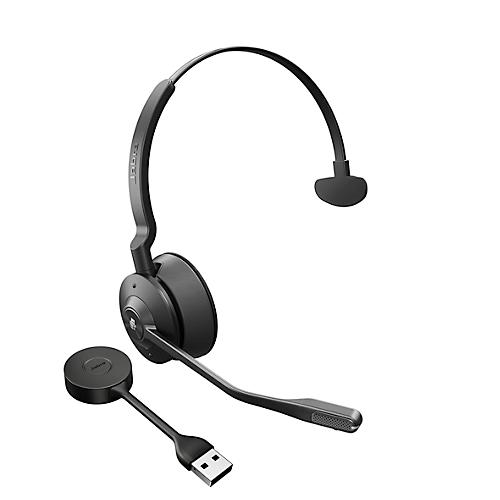 DECT Headset Jabra Engage 55 Mono, schnurlos, USB-A-Adapter, kompatibel zu MS Teams, bis zu 13 Std. Akku