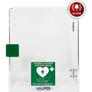 Defibrillator-& AED Wandkasten, für Innenbereiche, mit akustischem Alarm & Standort-Aufkleber, Acrylglas