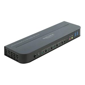 DeLOCK DisplayPort 1.4 KVM Switch 8K 30 Hz with USB 3.0 and Audio – KVM-/Audio-/USB-Switch – 4 x KVM/Audio/USB – 1 lokaler Benutzer – Desktop DeLOCK DisplayPort 1.4 KVM Switch 8K 30 Hz with USB 3.0 and Audio – KVM-/Audio-/USB-Switch – 4 x KVM/Audio/USB – 1 lokaler Benutzer – Desktop