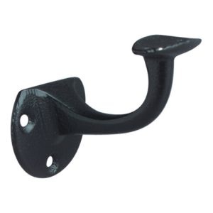 DENI Handlaufträger Gusseisen schwarz lack.D.Wandplatte 53mm gewölbte Auflage