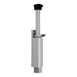 DENI Türfeststeller 3837 0060 22 Zinkdruckg. silber lack. Hubh. 90mm Türmontage