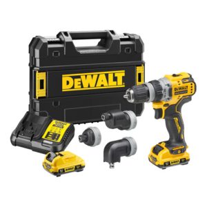 DEWALT 12 Volt / 3 Ah Akku-Bohrschrauber mit 4 werkzeuglos wechselbaren Werkzeug-Aufnahmen DCD703L2T-QW DEWALT 12 Volt / 3 Ah Akku-Bohrschrauber mit 4 werkzeuglos wechselbaren Werkzeug-Aufnahmen DCD703L2T-QW