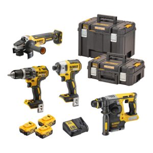 DEWALT Akku-Schlagbohrschrauber-Set 18V / 5Ah DCD 796, DCF 887, DCH 273, DCG 405, DCB 184