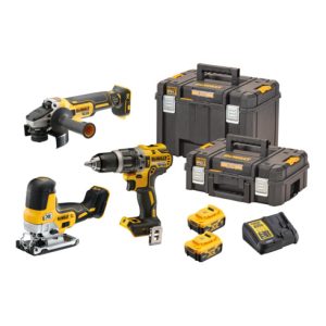 DEWALT Akku-Schlagbohrschrauber-Set 18V / 5Ah DCD 796, DCG 405, DCS 335, DCB 184